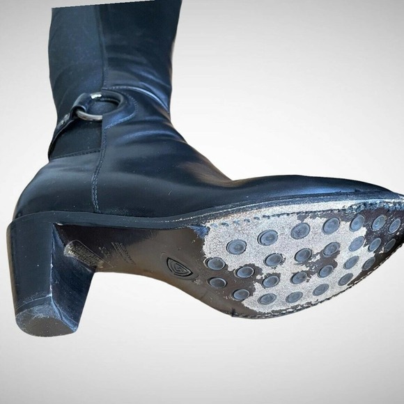 AGL Atillio Leombruni tall black leather heeled boot size 6.5 36.5 Made in Italy - Picture 5 of 11